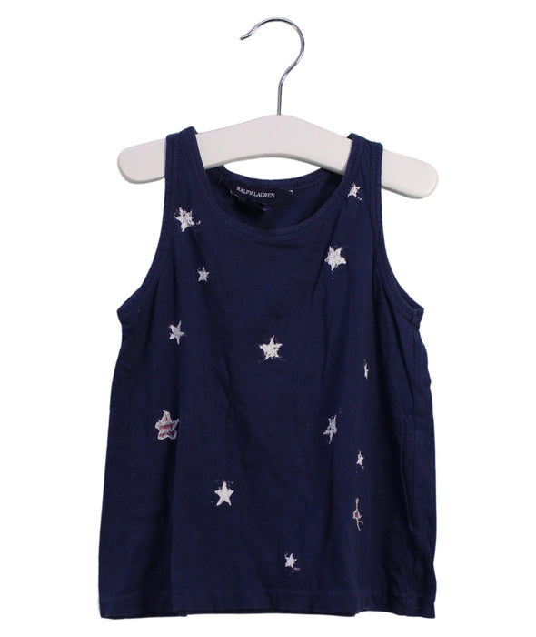 A Navy Sleeveless Tops from Ralph Lauren in size 2T for girl. (Front View)