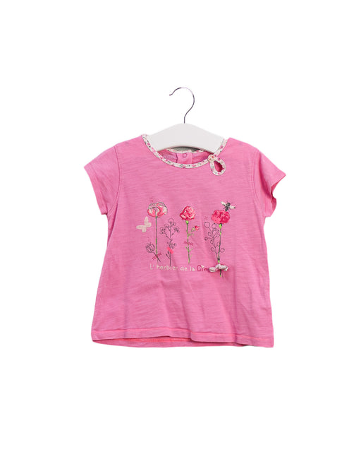 A Pink Short Sleeve T Shirts from La Compagnie des Petits in size 3T for girl. (Front View)