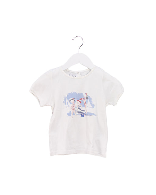 A White Short Sleeve T Shirts from Petit Bateau in size 3T for girl. (Front View)