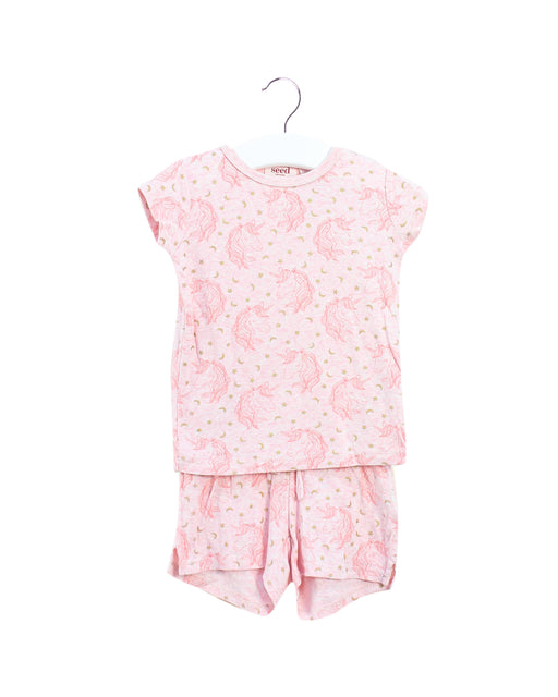 A Pink Pyjama Sets from Seed in size 2T for girl. (Front View)