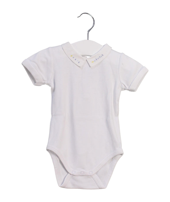 A White Short Sleeve Bodysuits from Jacadi in size 0-3M for girl. (Front View)