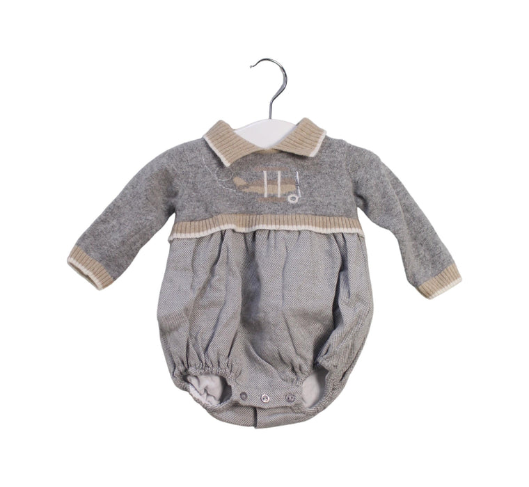 A Grey Long Sleeve Bodysuits from Dr. Kid in size 0-3M for girl. (Front View)