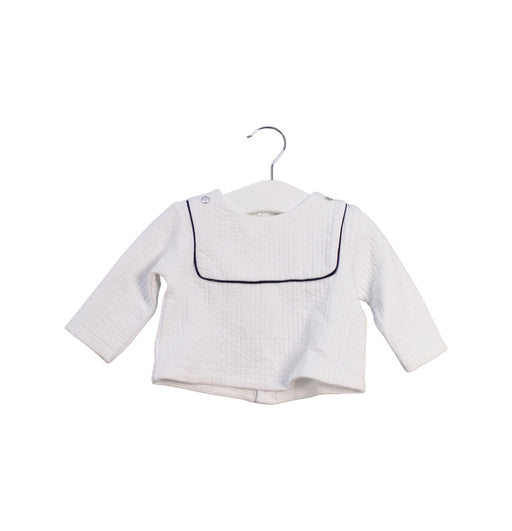 A White Long Sleeve Tops from Jacadi in size 3-6M for girl. (Front View)