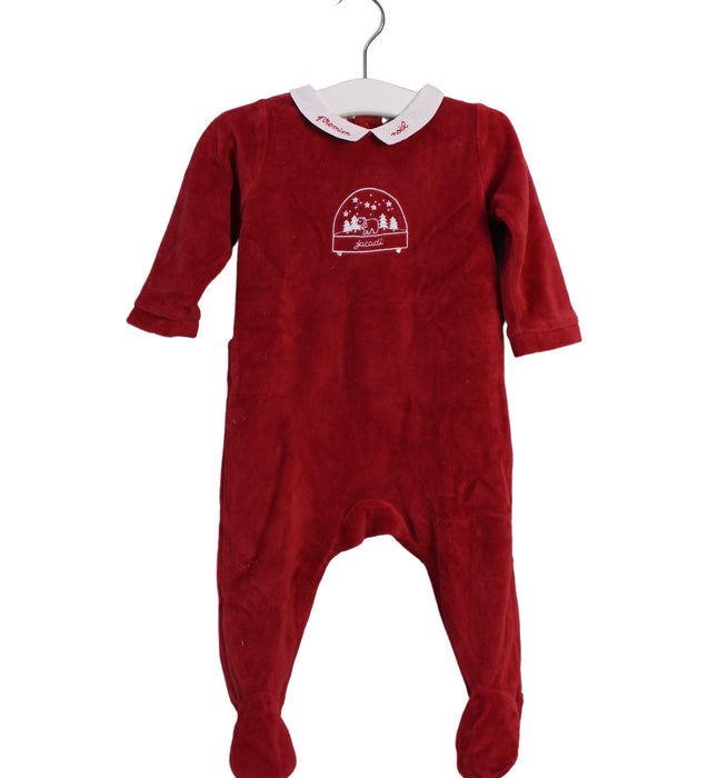 A Red Long Sleeve Jumpsuits from Jacadi in size 3-6M for girl. (Front View)