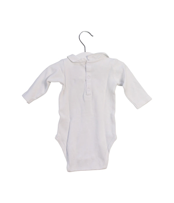 A White Long Sleeve Bodysuits from Jacadi in size 0-3M for boy. (Back View)