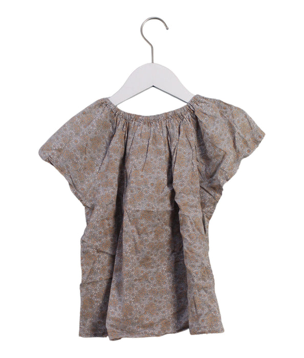 A Beige Short Sleeve Tops from PrinteBebe in size 4T for girl. (Back View)
