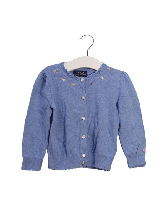 A Blue Cardigans from Polo Ralph Lauren in size 2T for girl. (Front View)