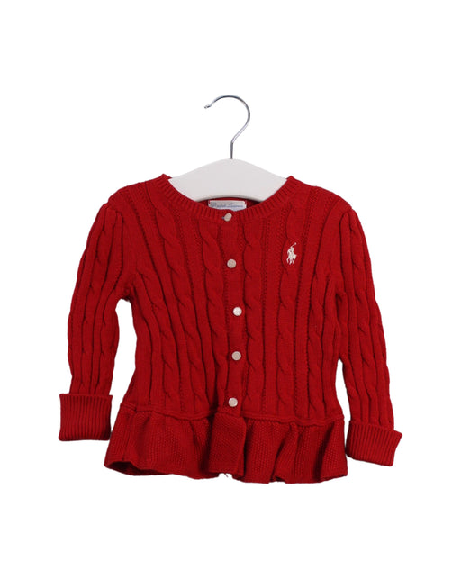 A Red Cardigans from Ralph Lauren in size 6-12M for girl. (Front View)