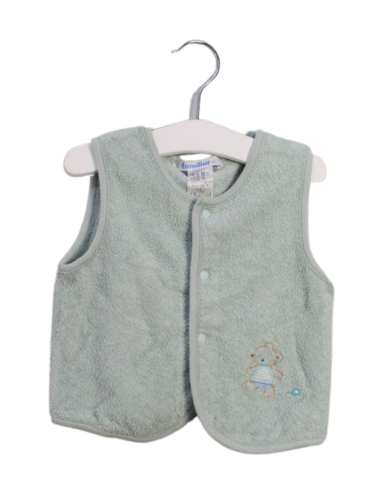 A Green Outerwear Vests from Familiar in size 12-18M for boy. (Front View)