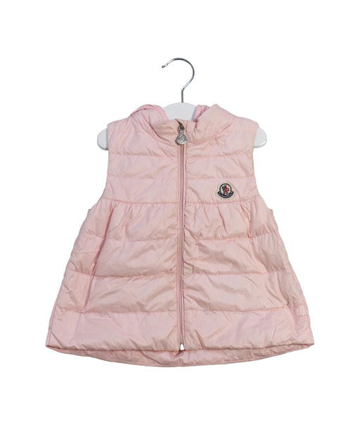 A Pink Outerwear Vests from Moncler in size 2T for girl. (Front View)
