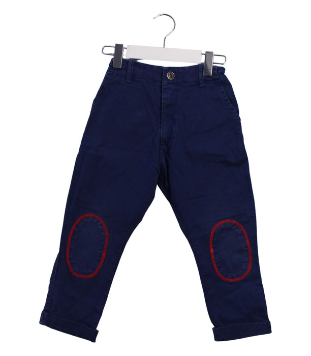 A Navy Casual Pants from Emile et Ida in size 4T for boy. (Front View)