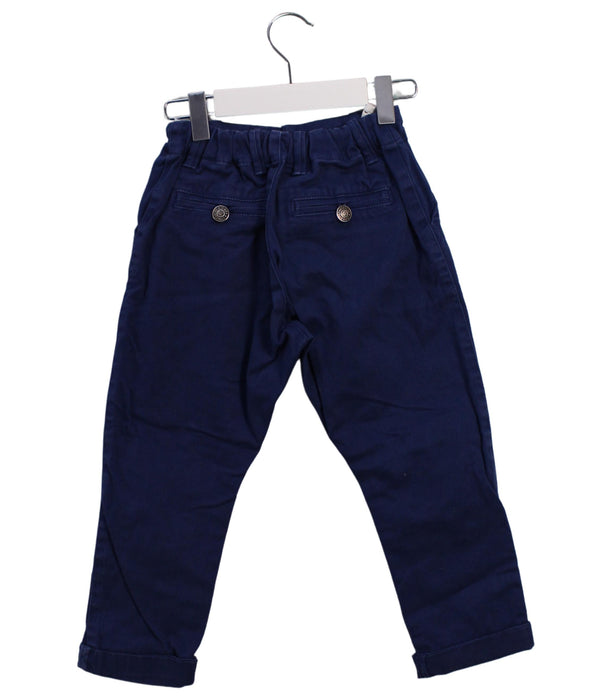 A Navy Casual Pants from Emile et Ida in size 4T for boy. (Back View)