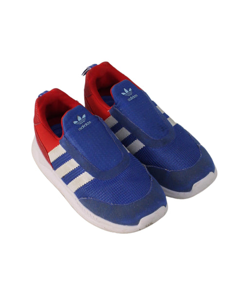 A Blue Sneakers from Adidas in size 3T for boy. (Front View)