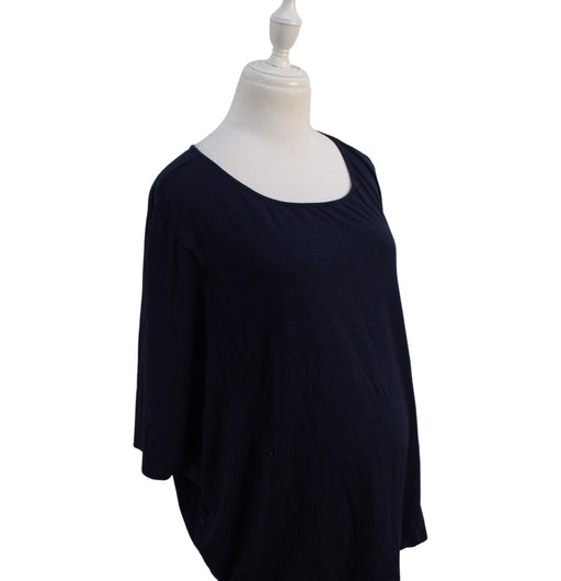 A Navy Short Sleeve Tops from Mayarya in size M for maternity. (Front View)