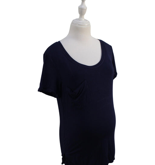 A Navy Short Sleeve T Shirts from Mayarya in size M for maternity. (Front View)