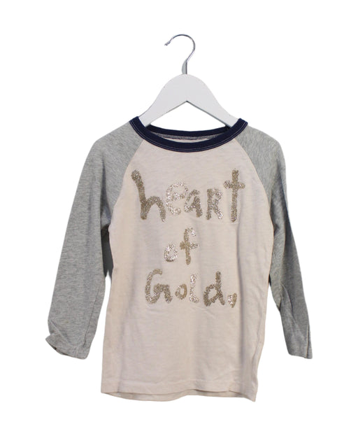 A Beige Long Sleeve Tops from Crewcuts in size 4T for girl. (Front View)