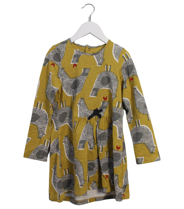 A Yellow Long Sleeve Dresses from Catimini in size 5T for girl. (Front View)