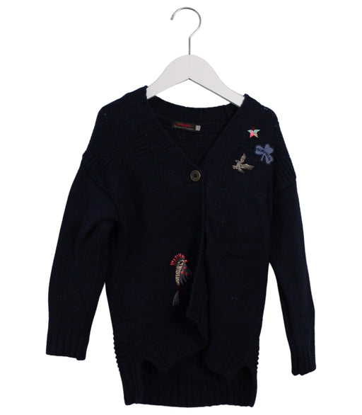 A Navy Cardigans from Catimini in size 5T for girl. (Front View)
