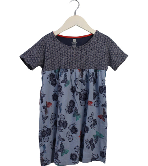 A Navy Short Sleeve Dresses from Tea in size 5T for girl. (Front View)