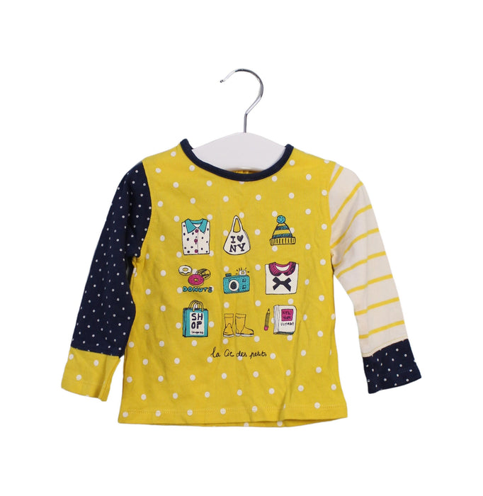 A Yellow Long Sleeve Tops from La Compagnie des Petits in size 6-12M for girl. (Front View)