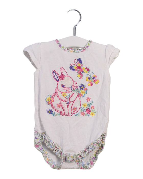 A White Short Sleeve Bodysuits from Monsoon in size 6-12M for girl. (Front View)