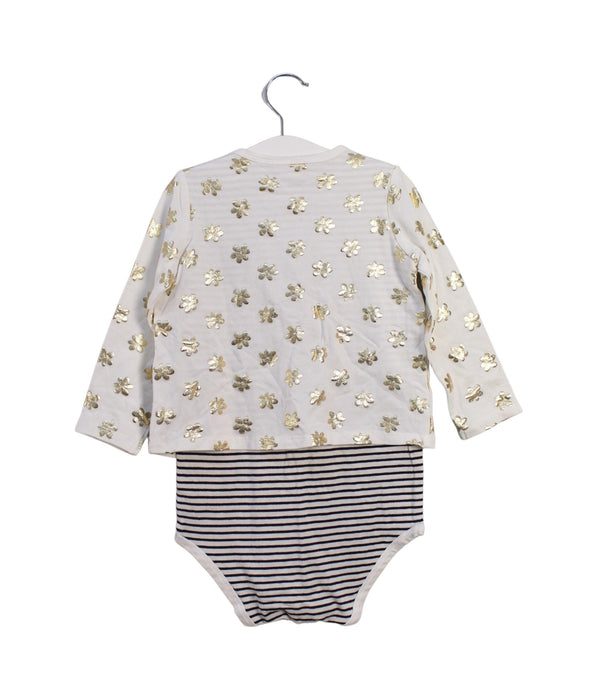 A Gold Long Sleeve Bodysuits from Seed in size 18-24M for girl. (Back View)