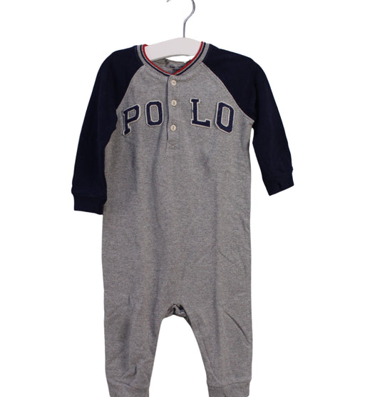 A Grey Long Sleeve Jumpsuits from Ralph Lauren in size 6-12M for boy. (Front View)