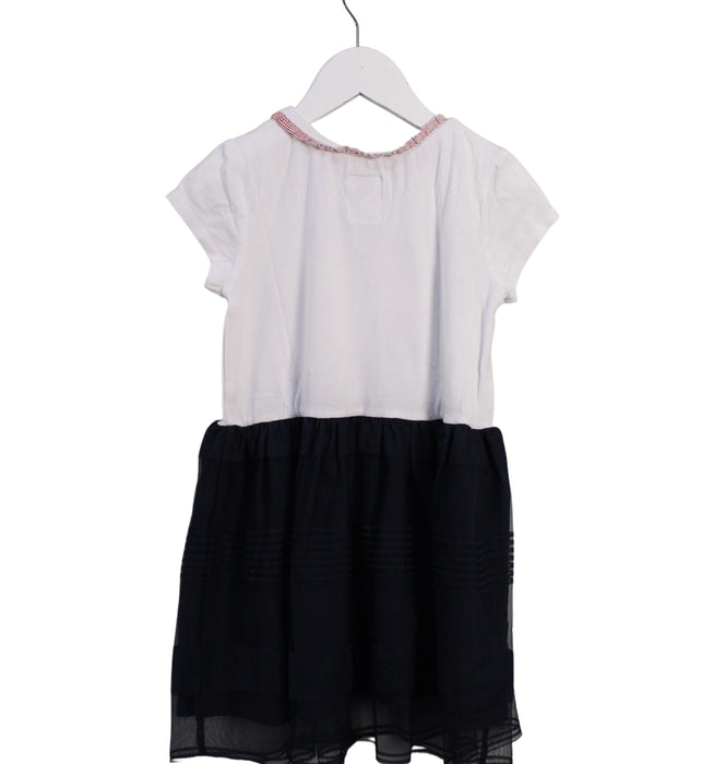 A White Short Sleeve Dresses from IKKS in size 6T for girl. (Back View)
