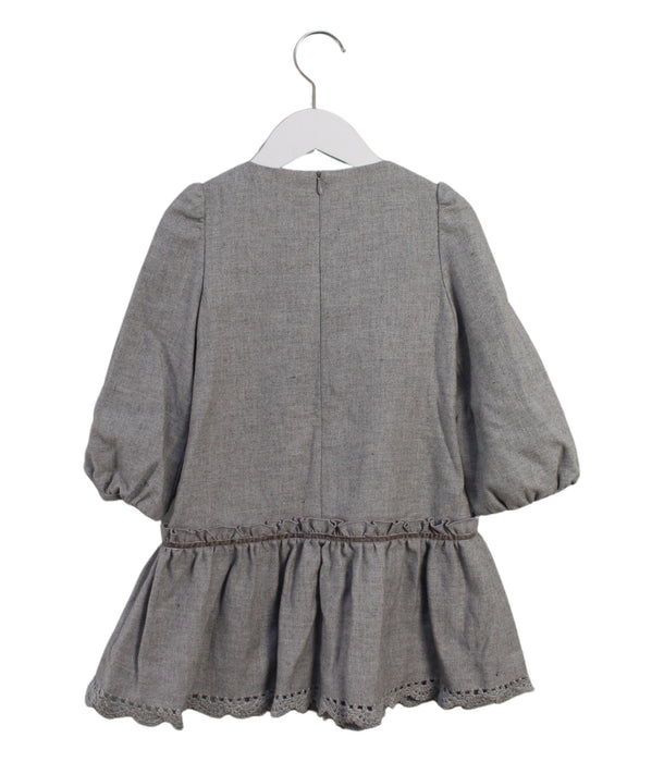 A Grey Long Sleeve Dresses from Nicholas & Bears in size 6T for girl. (Back View)