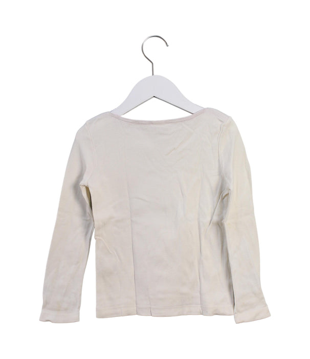 A White Long Sleeve Tops from Petit Bateau in size 6T for girl. (Back View)