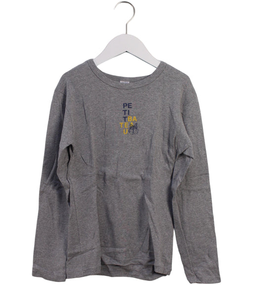 A Grey Long Sleeve Tops from Petit Bateau in size 12Y for boy. (Front View)