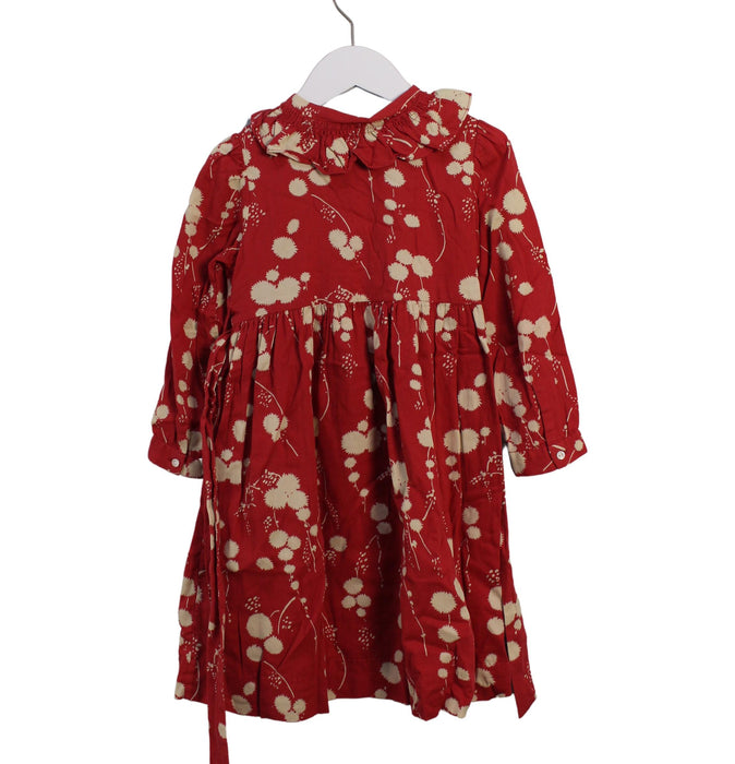 A Red Long Sleeve Dresses from Bonpoint in size 4T for girl. (Back View)