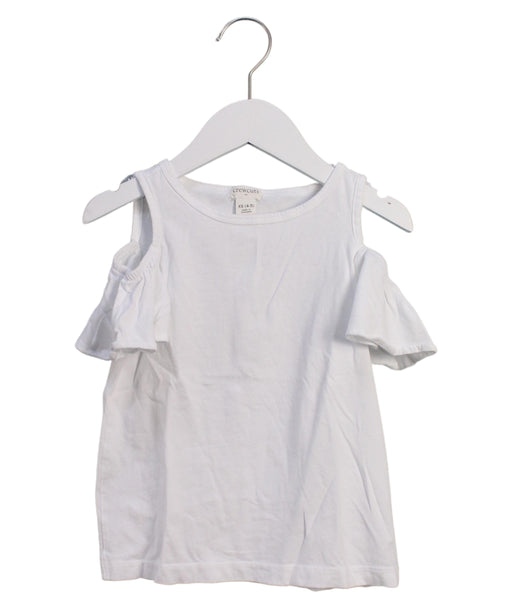 A White Short Sleeve Tops from Crewcuts in size 4T for girl. (Front View)