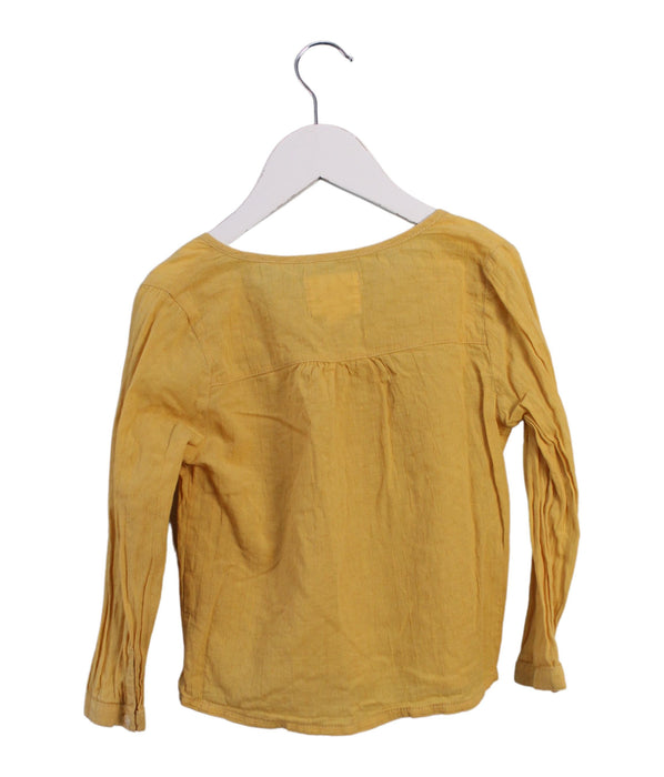 A Yellow Long Sleeve Tops from Sunset Limonade in size 4T for girl. (Back View)