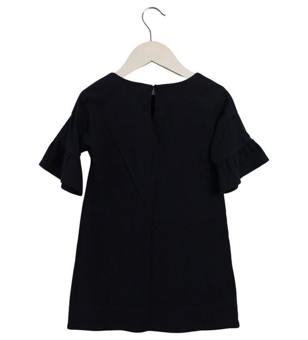 A Navy Short Sleeve Dresses from Armani in size 4T for girl. (Back View)