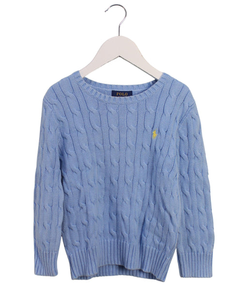 A Blue Knit Sweaters from Polo Ralph Lauren in size 4T for boy. (Front View)
