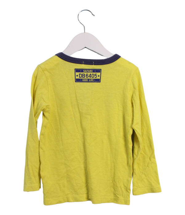 A Yellow Long Sleeve Tops from Miki House in size 4T for boy. (Back View)