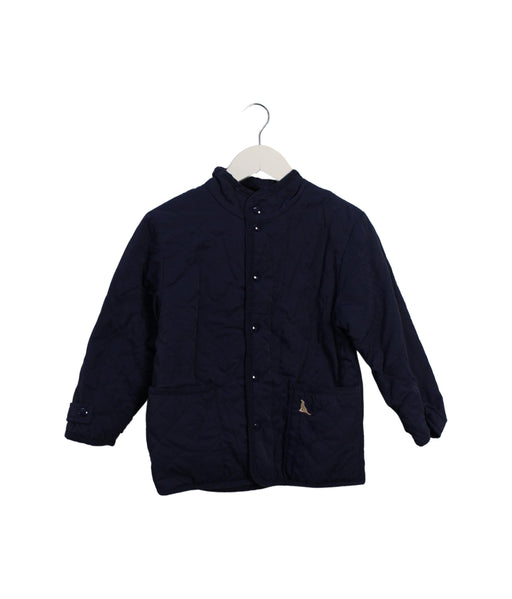 A Navy Puffer/Quilted Jackets from Darcy Brown in size 6T for girl. (Front View)