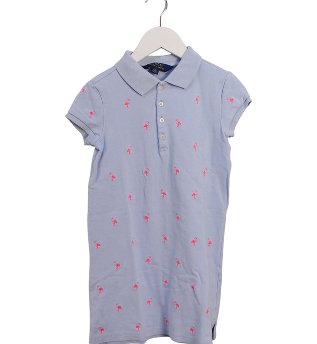 A Blue Short Sleeve Dresses from Polo Ralph Lauren in size 6T for girl. (Front View)