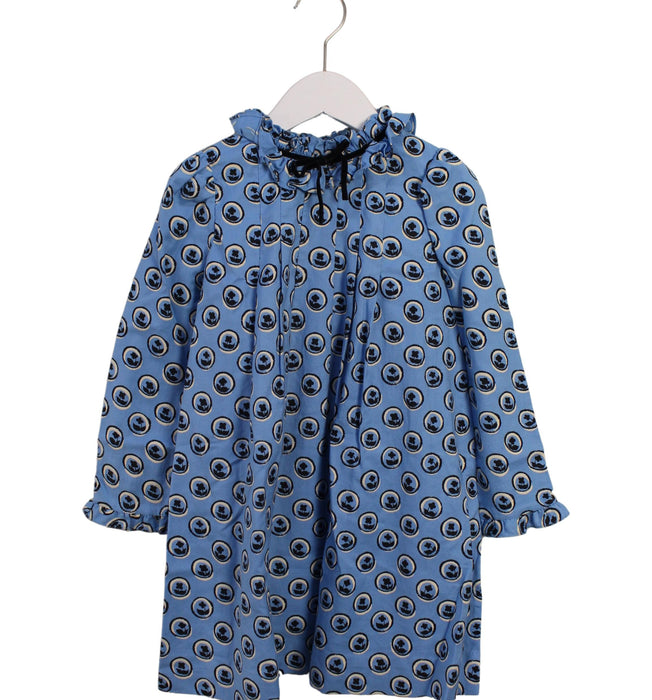 A Blue Long Sleeve Dresses from Bonpoint in size 6T for girl. (Front View)
