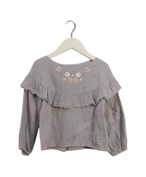 A Grey Long Sleeve Tops from Louise Misha in size 3T for girl. (Front View)
