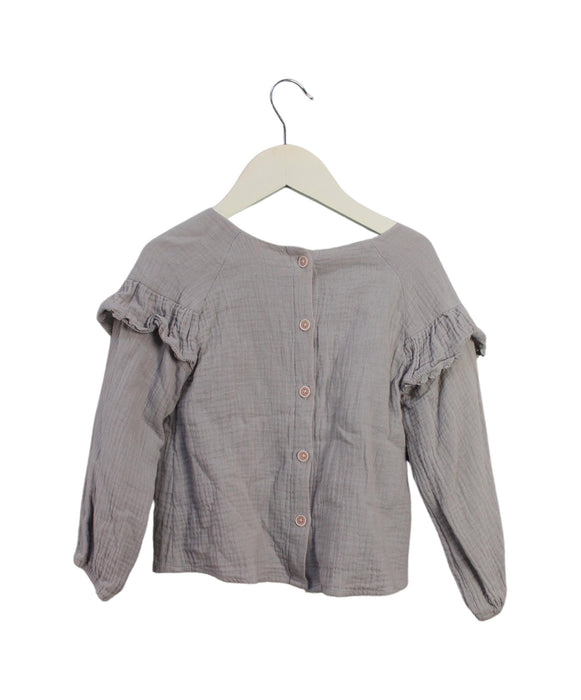 A Grey Long Sleeve Tops from Louise Misha in size 3T for girl. (Back View)