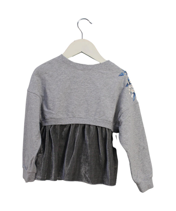 A Grey Crewneck Sweatshirts from Monnalisa in size 6T for girl. (Back View)