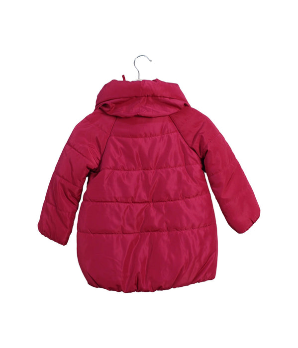 A Pink Puffer/Quilted Jackets from Monnalisa in size 3T for girl. (Back View)