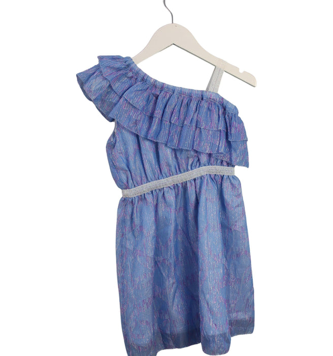 A Blue Sleeveless Dresses from Bleu Comme Gris in size 6T for girl. (Back View)