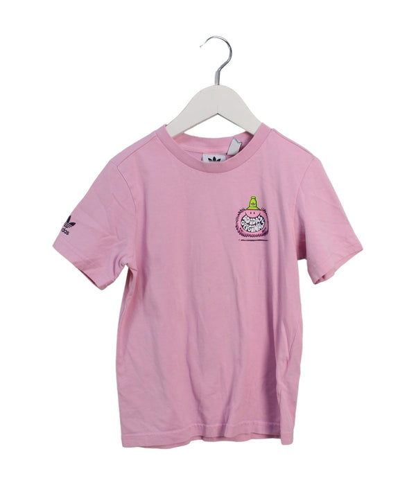 A Pink Short Sleeve T Shirts from Adidas in size 5T for girl. (Front View)