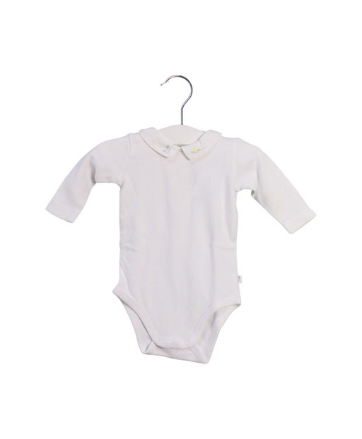 A White Long Sleeve Bodysuits from Jacadi in size 0-3M for boy. (Front View)