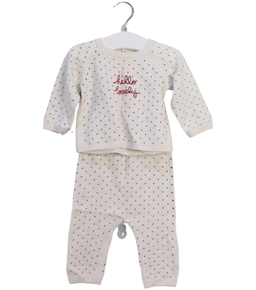 A White Pants Sets from Bout'Chou in size 0-3M for girl. (Front View)