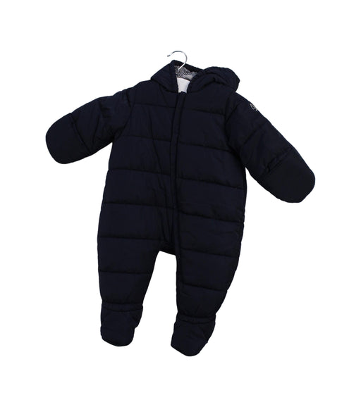 A Navy Snowsuits from Petit Bateau in size 3-6M for boy. (Front View)