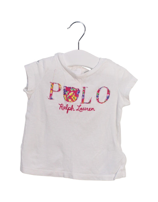 A White Short Sleeve T Shirts from Ralph Lauren in size 3-6M for girl. (Front View)